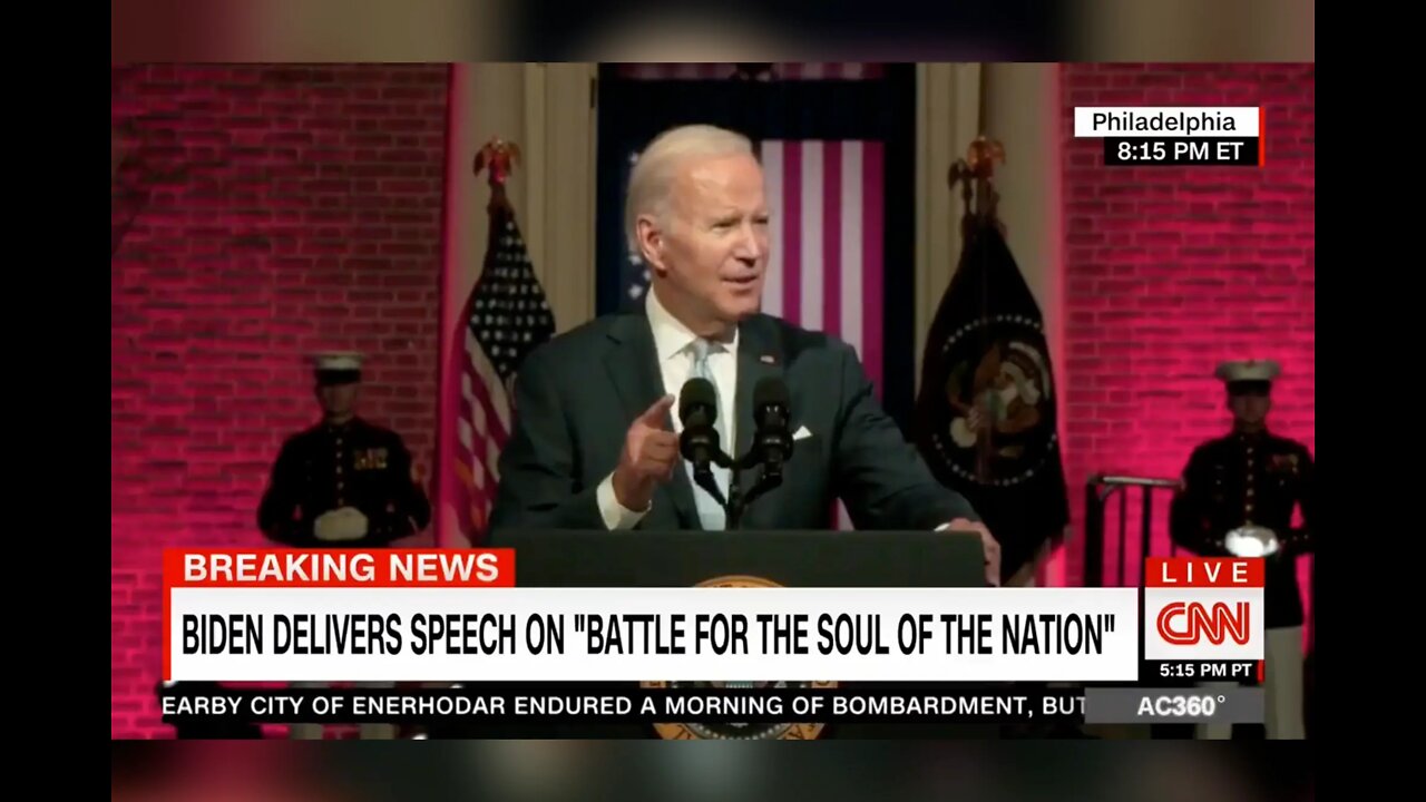 CNN allegedly alters blood red color of Biden's speech to pink