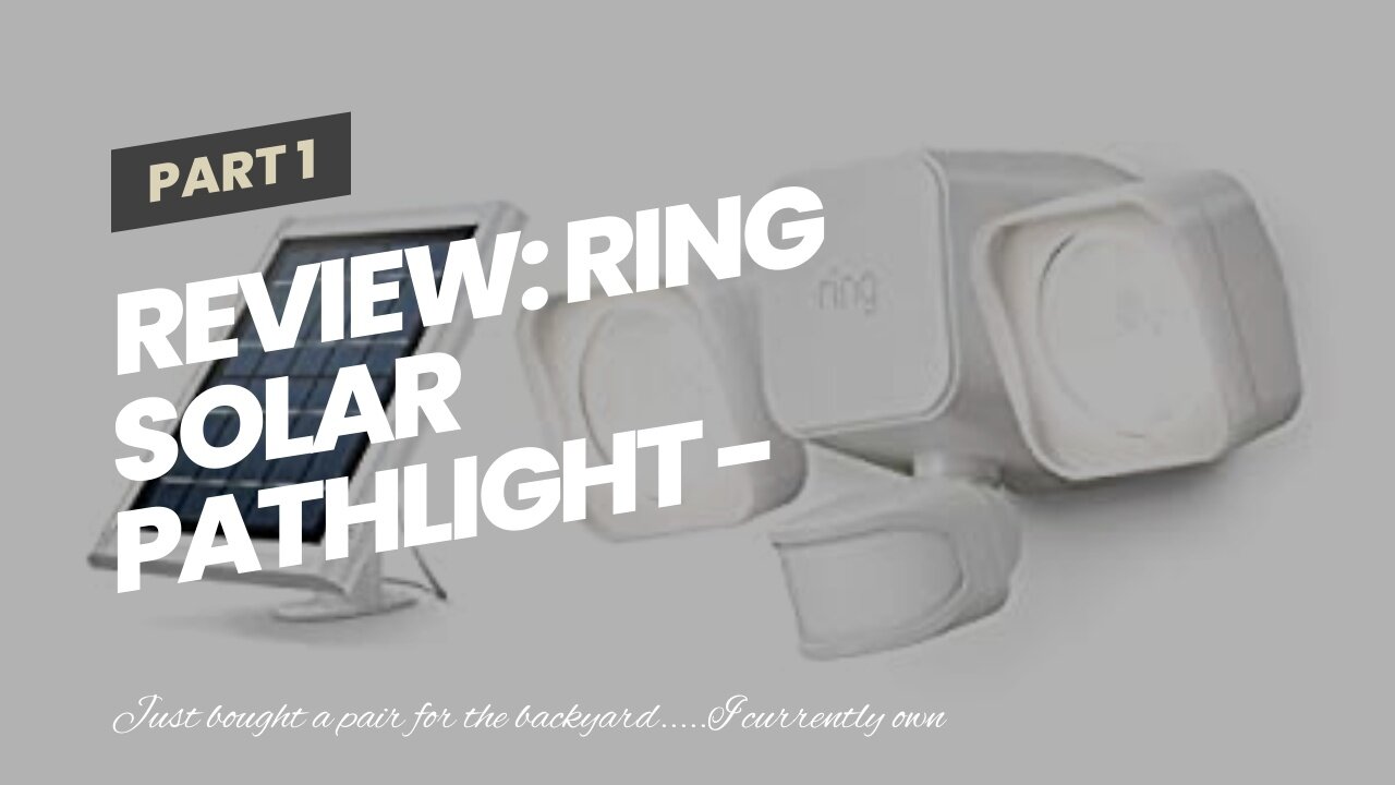 Review: Ring Solar Pathlight - Outdoor Motion-Sensor Security Light, Black (Bridge required)