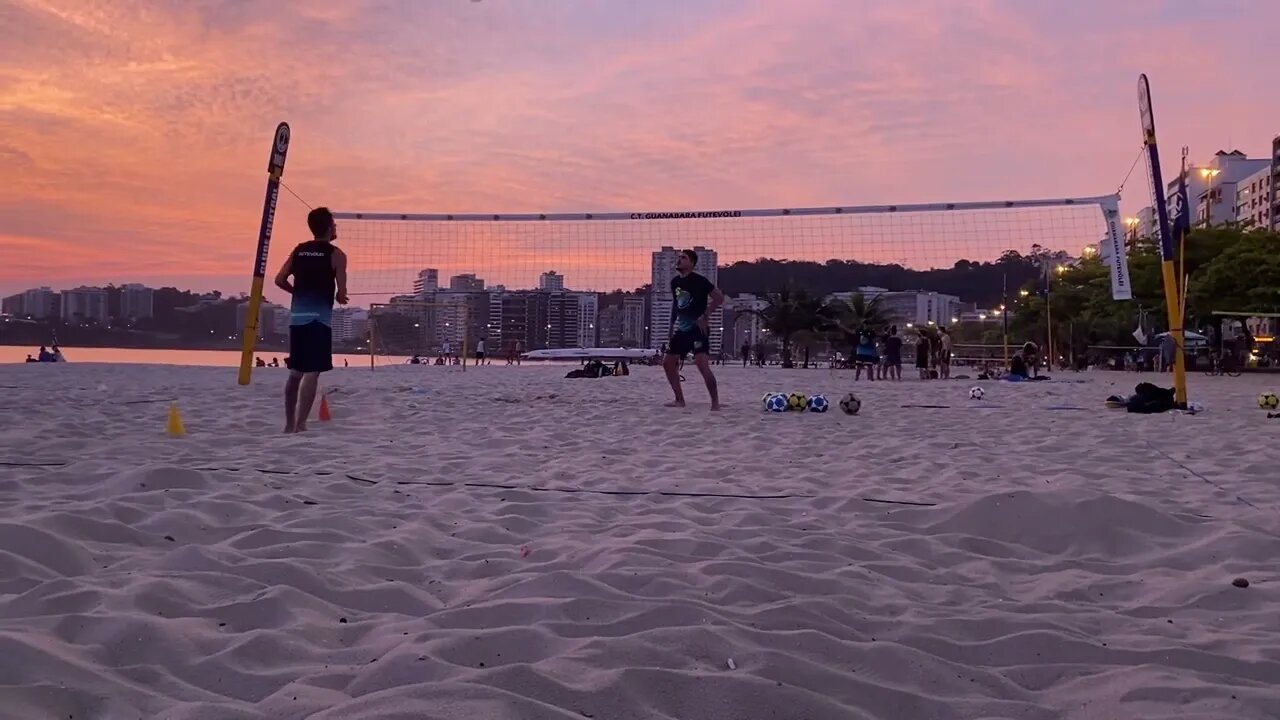 Recepção, defesa de bola curta e ataque diagonal curta - Treino de futevôlei