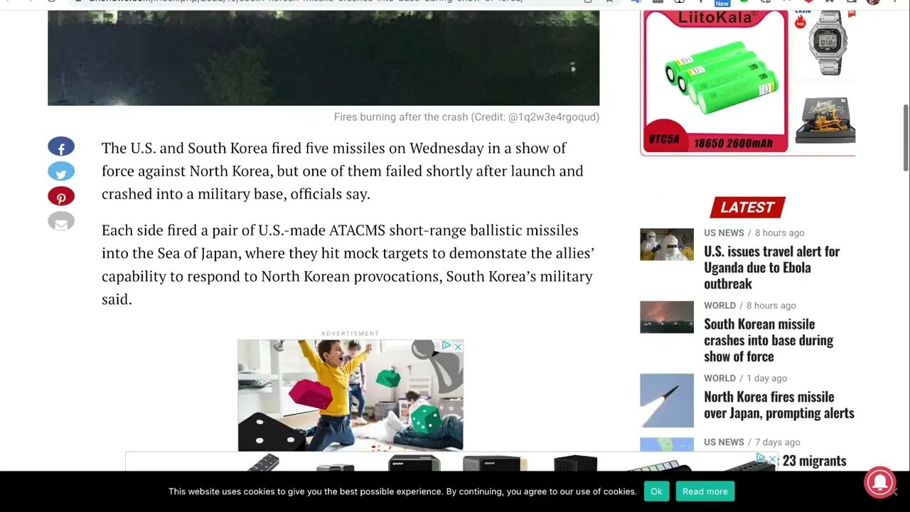 韓國導彈在展示武力時墜入基地