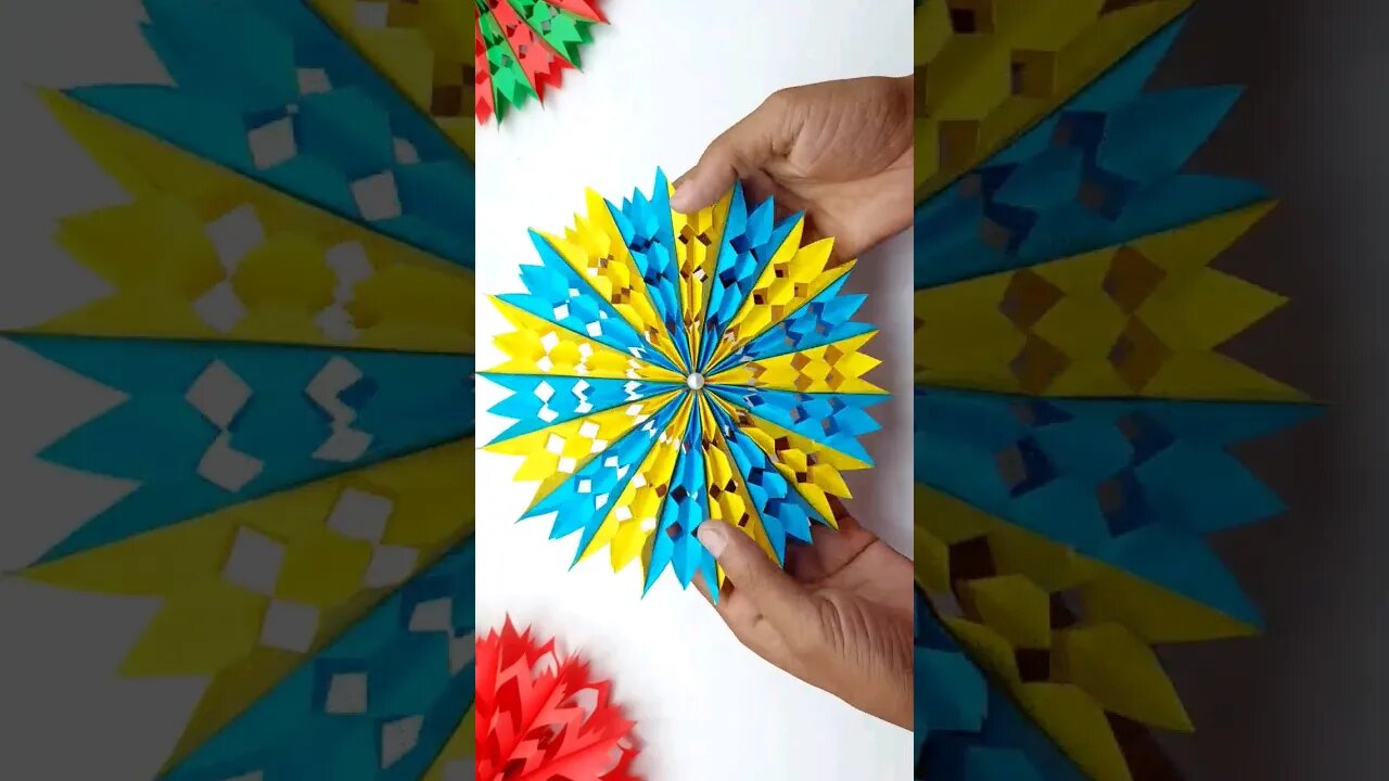 3D Paper Snowflake Making / Paper Cutting Snowflake For Home Decorations #shorts #papercraft