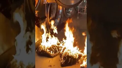 Laundromat Dryers burst into flames. #shorts #short #shortvideo