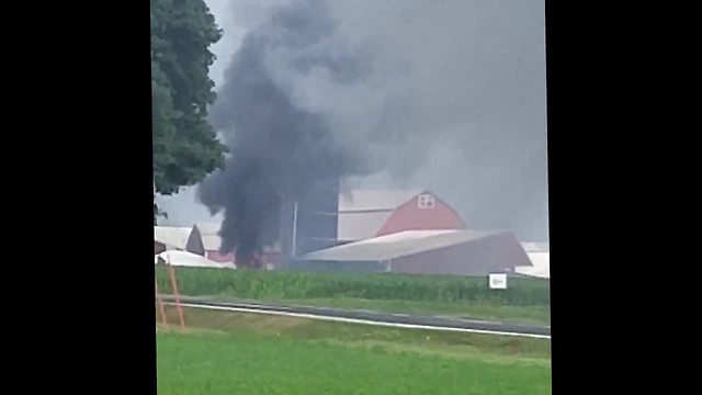 Plane crash throws smoke into the air