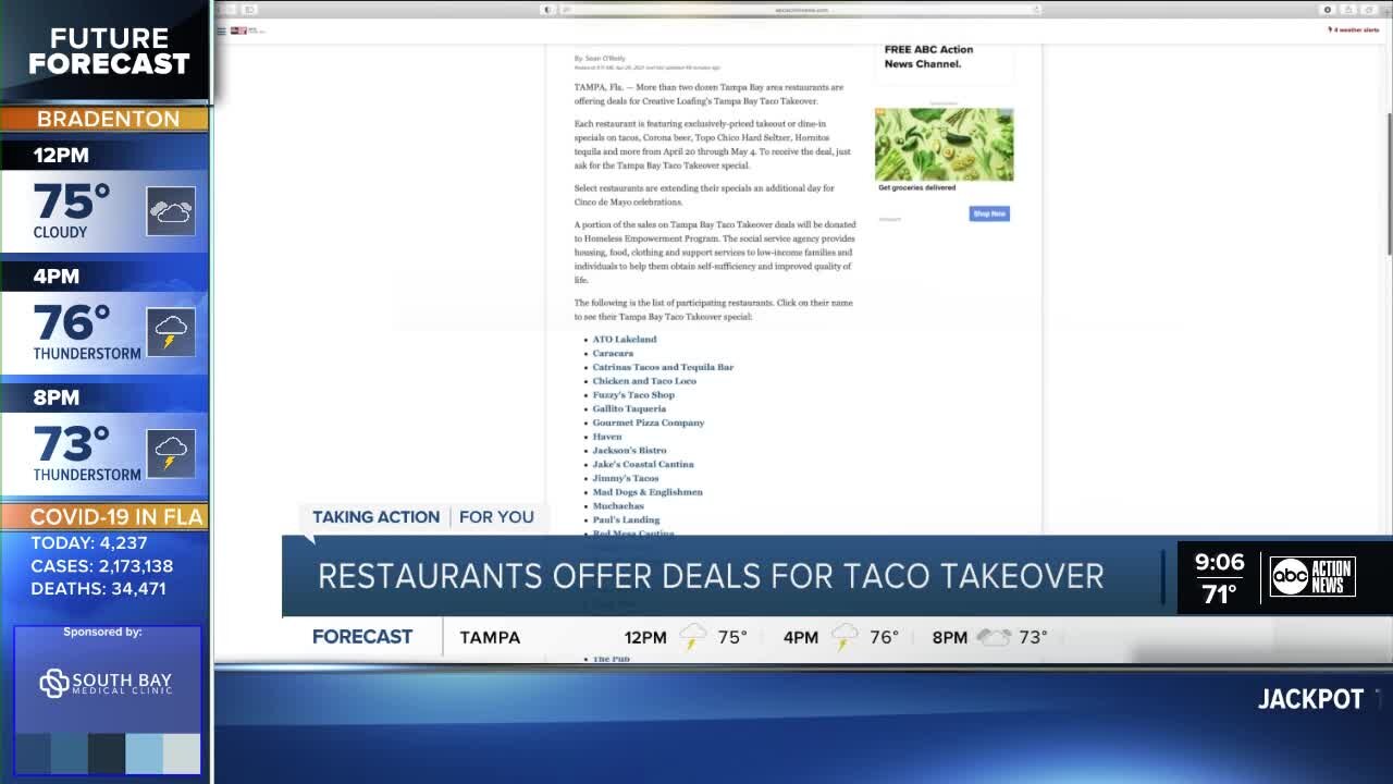 Restaurants offer deals for Tampa Bay Taco Takeover 2021