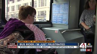 Wheelchair-bound woman concerned about transportation cuts