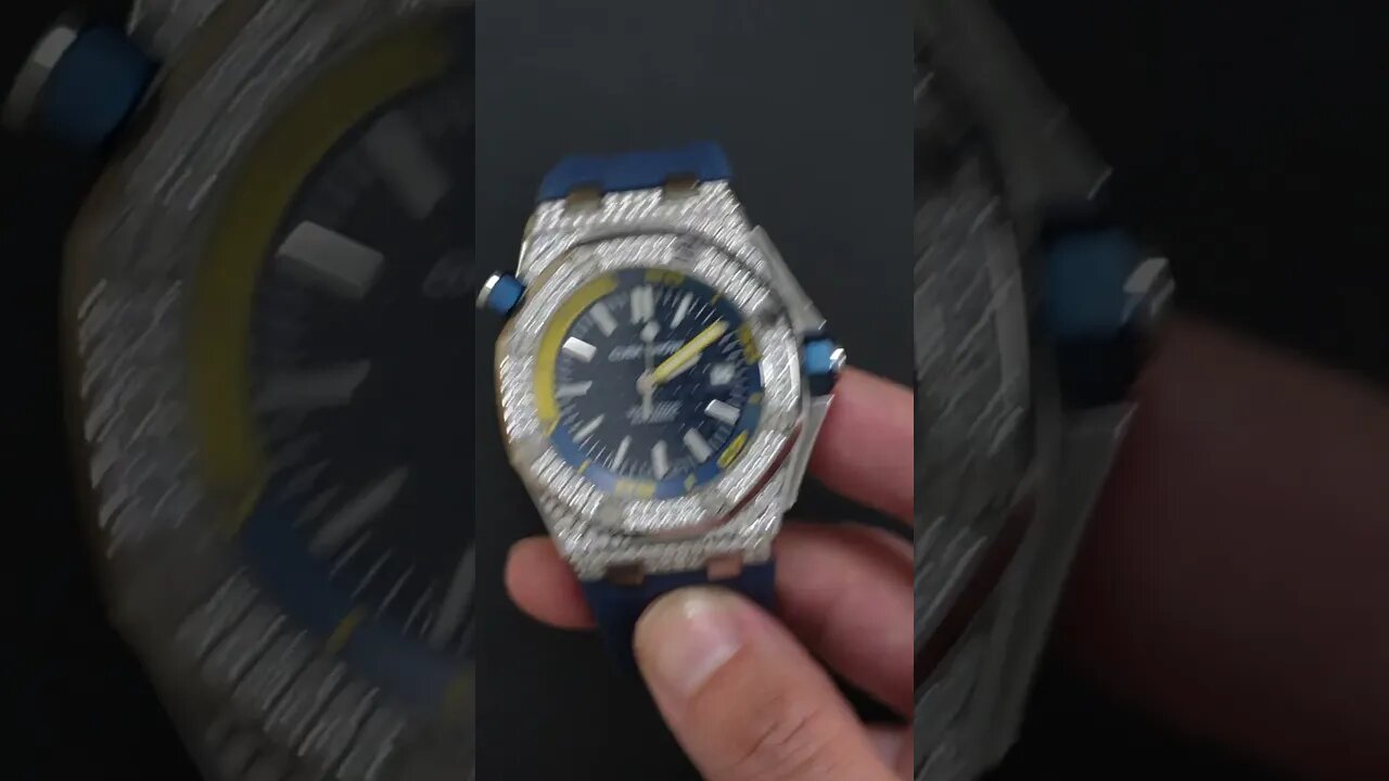 Icezeus Moissanite Watch Vs Audemars Piguet Royal Oak Off Shore with Aftermarket Diamonds #shorts