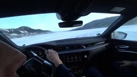 POV ESP off Audi E-Tron on ICE amateur driver (excuse the nose) [4k]