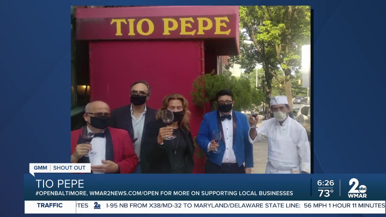 Tio Pepe says "We're Open Baltimore!"