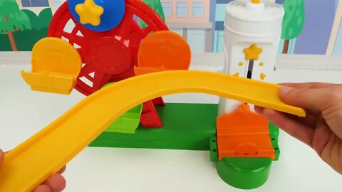 172 5Car Toys for Toddlers - Tayo the Little Bus Amusement Park Playset!