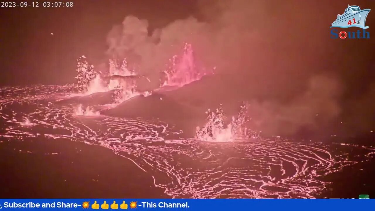 Live In Real Time Kīlauea Volcano, Hawaii (Halemaʻumaʻu crater). 12-13/09/2023.