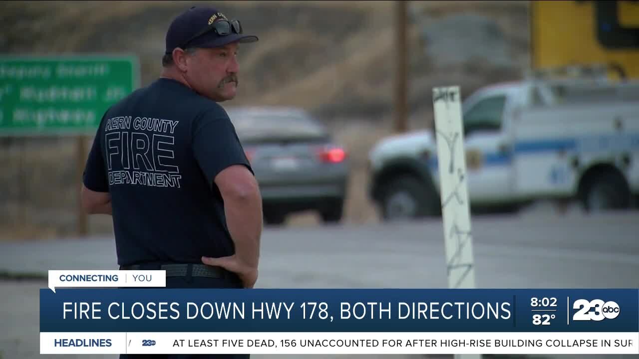 Fire closes down Highway 178 in both directions