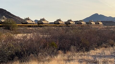 Long military train Union Pacific