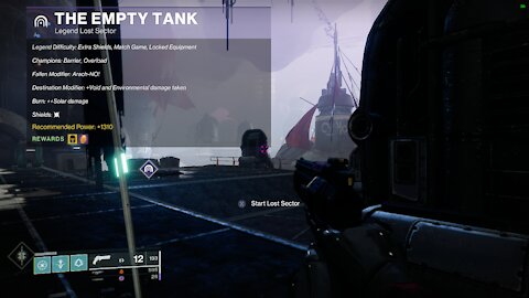 Destiny 2- Legend Lost Sector on The Tangled Shore-The Empty Tank 6-12-21