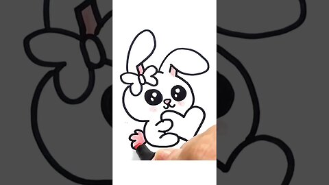 How to draw and paint a cute little Bunny Kawaii #shorts