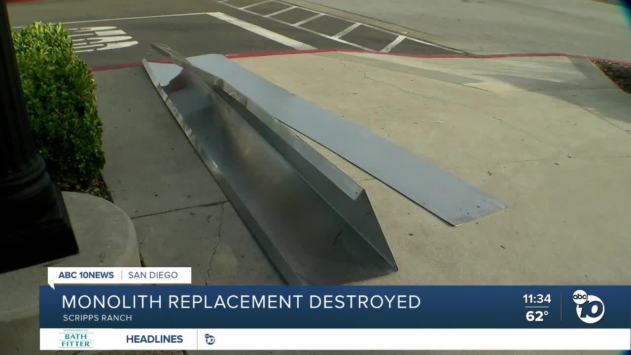 Monolith replacement in Scripps Ranch destroyed