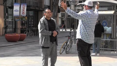 Street Preaching in Downtown Denver - April 2019 - Kerrigan Skelly of PinPoint Evangelism