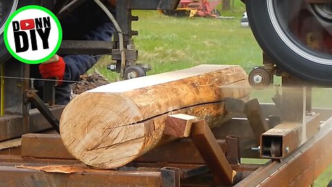 Sawmilling Ash Tree On My Homemade Band Sawmill