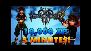 Kingdom Hearts 3 - 10,000 XP in 5 Minutes (Level Up FAST)!