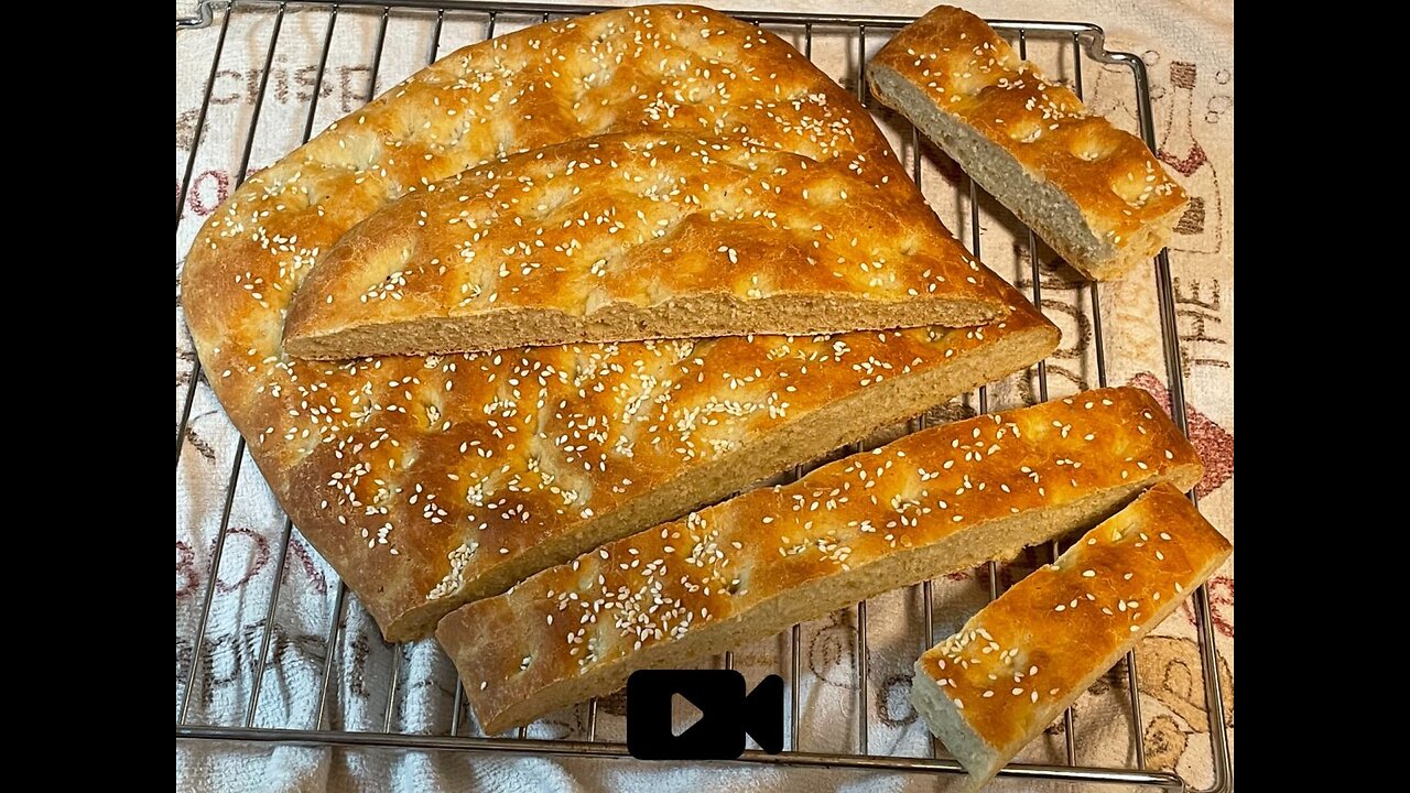 Lagana - Greek Sesame Flatbread / Σπιτική Λαγάνα Χωρίς Ζύμωμα