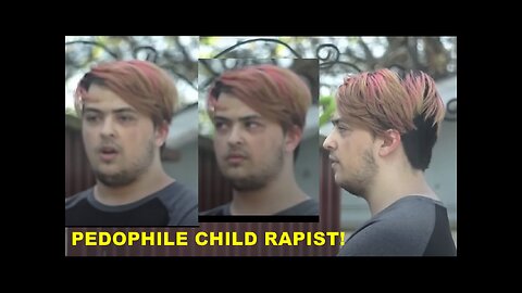 Young Pink Hair Pedophile Child Rapist Caught & Cuffed In Front Of His Whole Family!