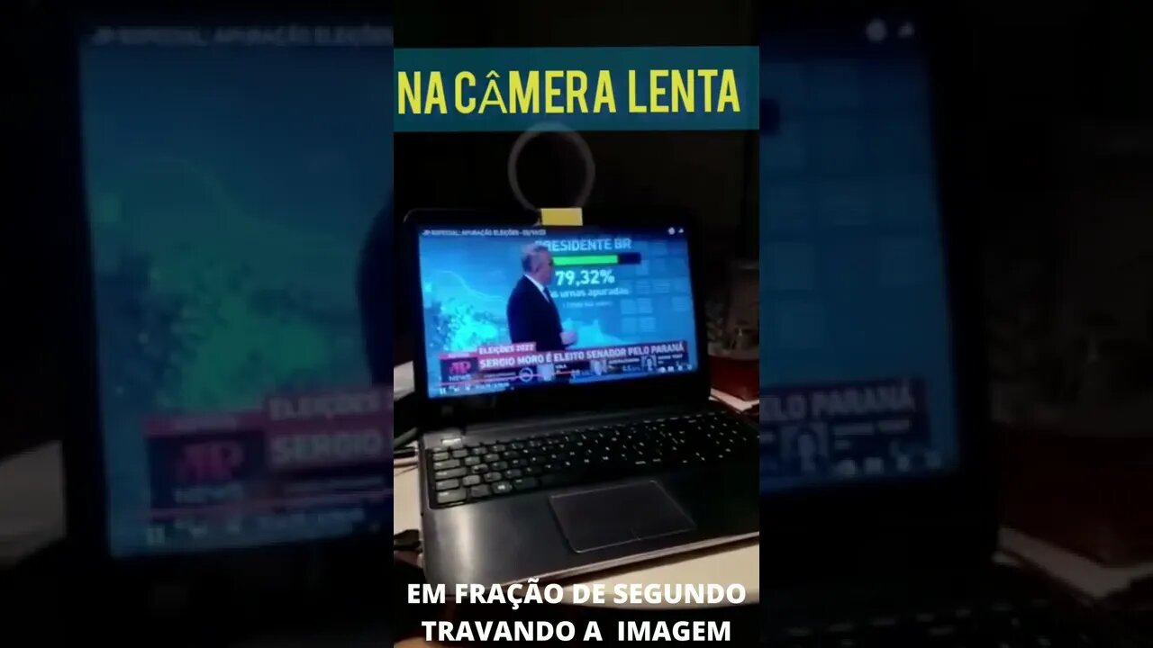 EM FRAÇÃO DE SEGUNDO TRAVANDO A IMAGEM PODE-SE VER 97%, APURADO E BOLSONARO 55% CONTRA 35%.#Shorts