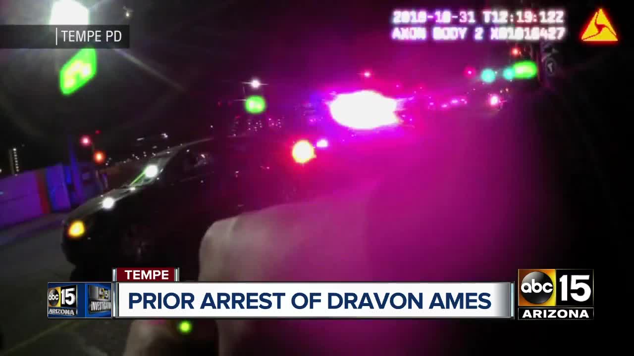 Prior arrest of Dravon Ames in Tempe