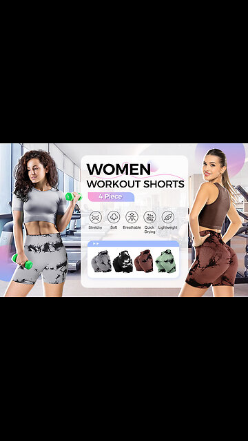 Fits Like A Peach🍑4 Piece Tie Dye High Waist Yoga Leggings Shorts🔥