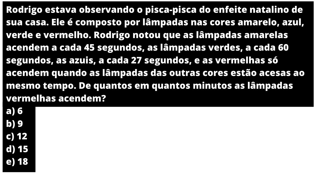 Rodrigo estava observando o pisca pisca do enfeite natalino de sua casa