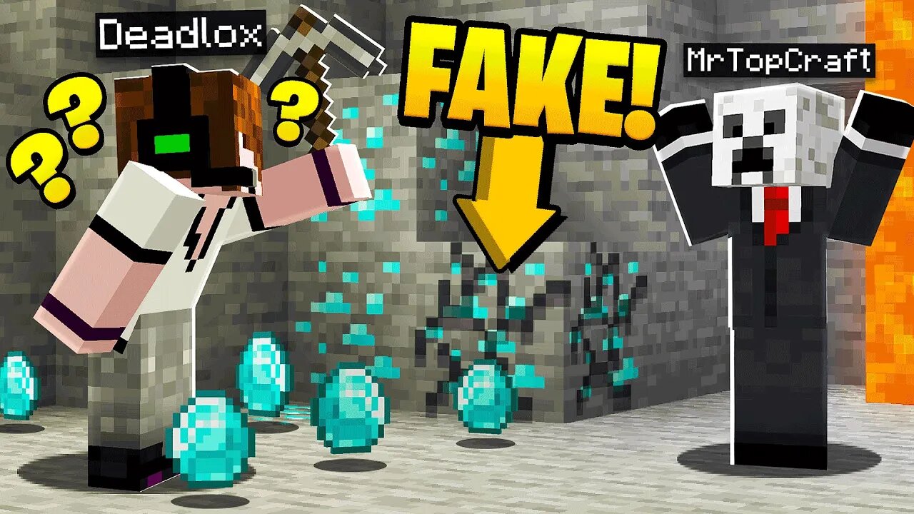 I Trolled Him With FAKE Diamonds In Minecraft