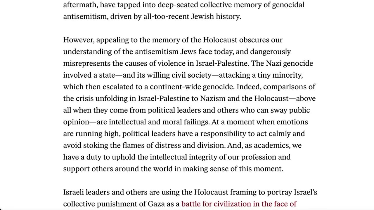 關於濫用大屠殺記憶的公開信