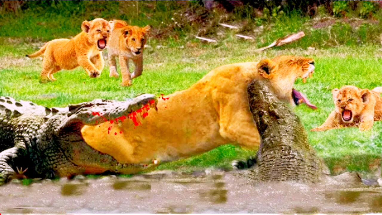 Ferocious Battle! Crocodiles Receive A Bitter Ending When Attacking Lion -Lion Vs Crocodilesxxxx