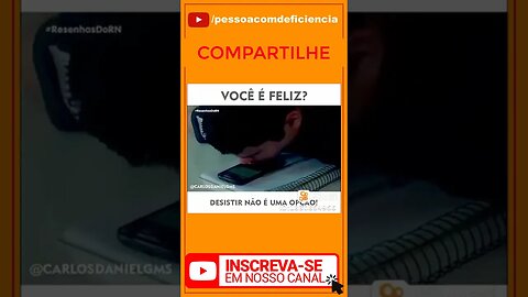 Vamos ver se o youtube vai mostrar este vídeo sobre Pessoa com deficiência