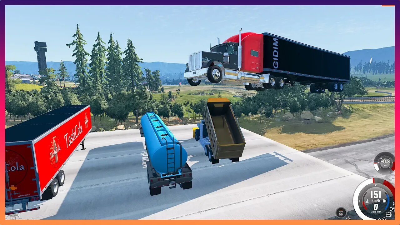 TruckFails | Truks vs Giant Bulge #11 | BeamNG.Drive |TrucksFails