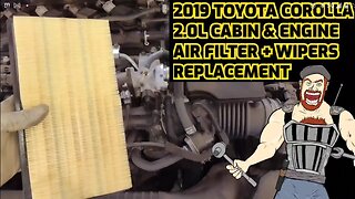 2019 TOYOTA COROLLA 2.0L AIR FILTER + CABIN FILTER + WIPER BLADES REPLACEMENT ( REAR WIPER TOO)