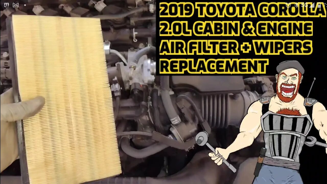 2019 TOYOTA COROLLA 2.0L AIR FILTER + CABIN FILTER + WIPER BLADES REPLACEMENT ( REAR WIPER TOO)