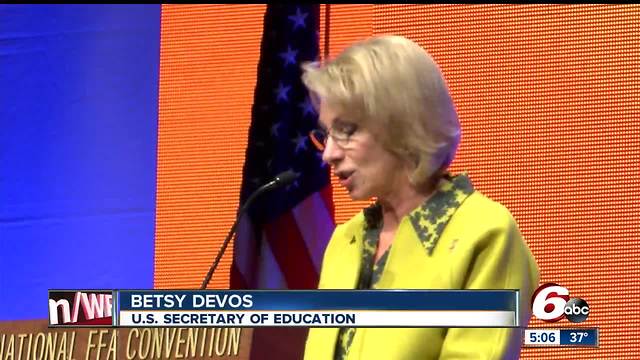 U.S. Education Secretary Betsy DeVos addresses National FFA Convention in Indianapolis