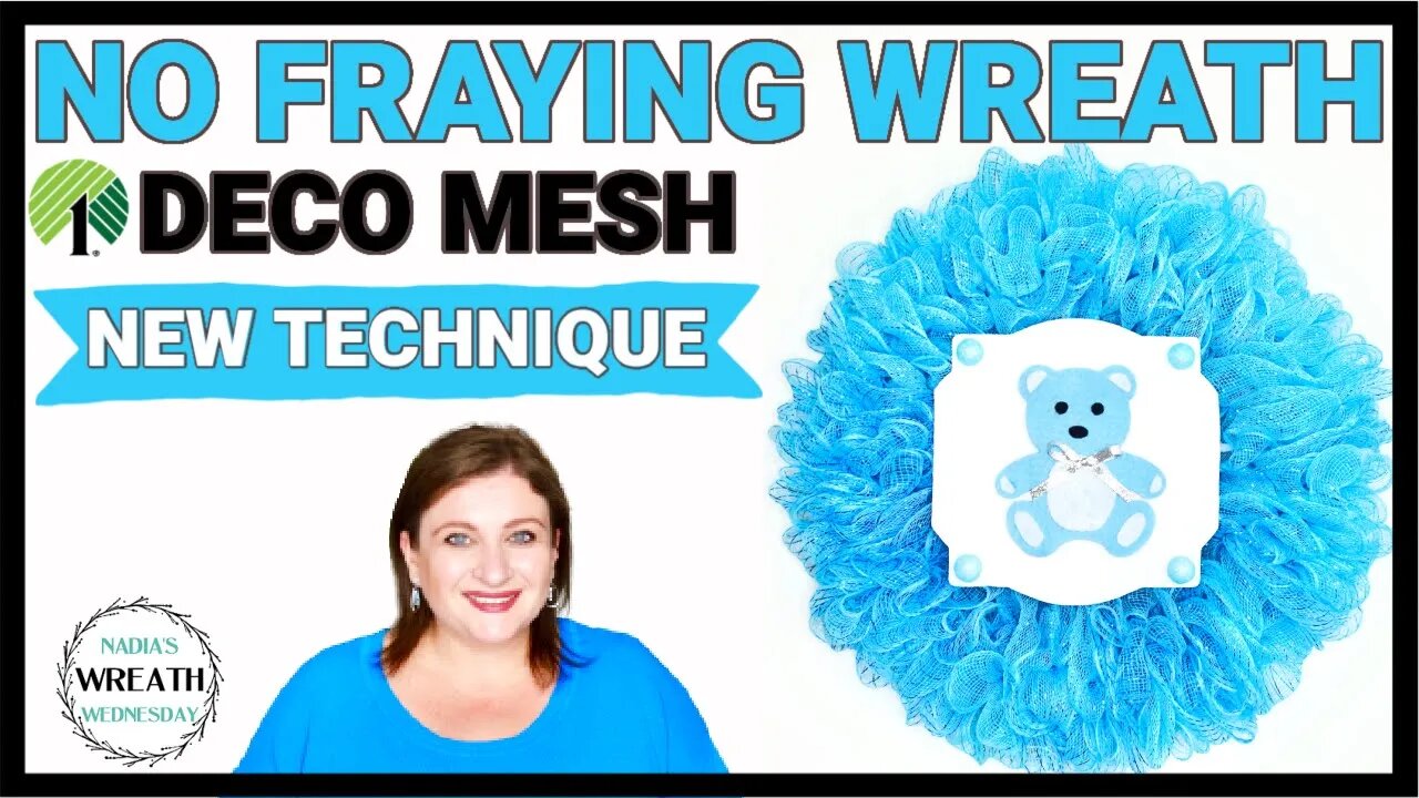 AMAZING NO FRAYING RUFFLE WREATH TECHNIQUE | NEW DOLLAR TREE DECO MESH TUTORIAL | BABY SHOWER WREATH