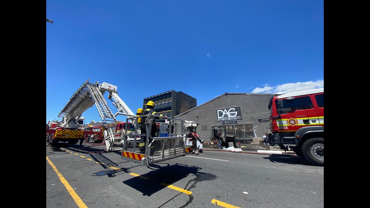 A fire broke at DAG Furniture wharehouse in Woodstock