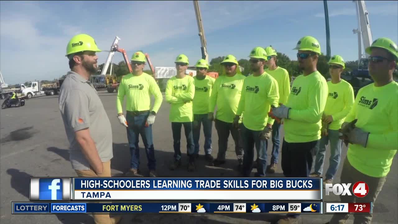 Sims University is paying Tampa Bay area high schoolers to become crane operators