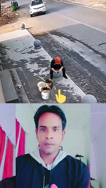 The man was scared and surprised