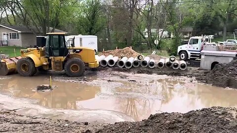 Big Rain Flooded Out the Road Construction Project.