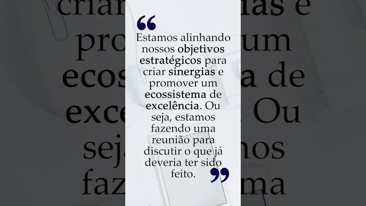 Sinergia - O Mundo Corporativo e sua linguagem inteligente - SQN #shorts