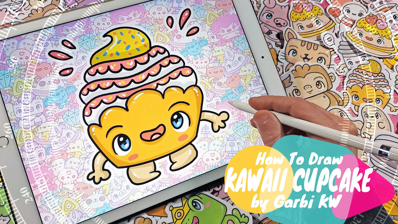 how to Draw Kawaii Cupcake by Garbi KW