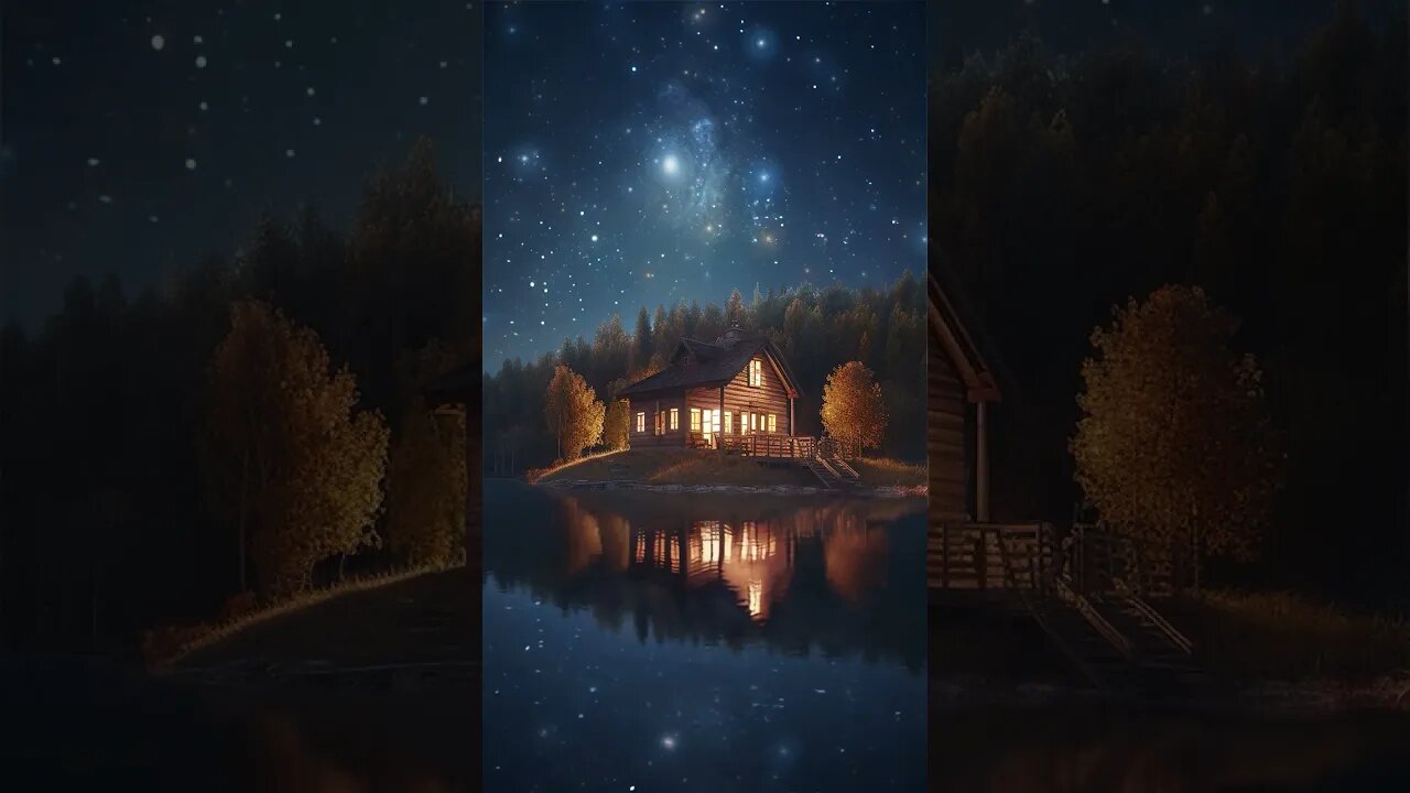 #star #night #house #home #lake #forest #landscape #relaxingmusic #ringtone #shorts #digitalart