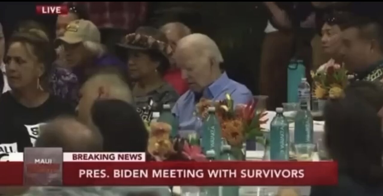 Here’s your President asleep listening to survivors of Lahaina Maui