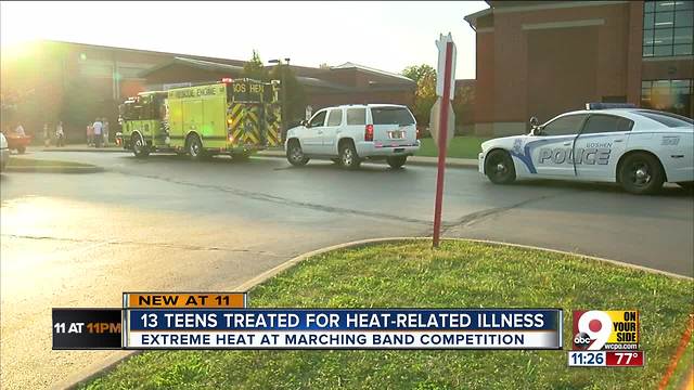 Fire Chief: Over a dozen students treated for heat-related illnesses at Goshen band competition