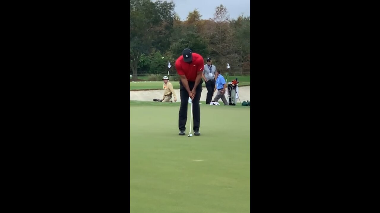 Tiger Woods putting practice at 2021 PNC Championship