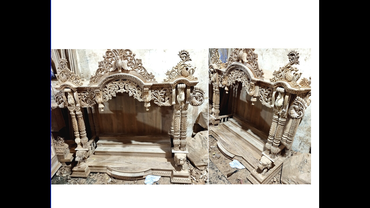 Classic design wood mandir for home