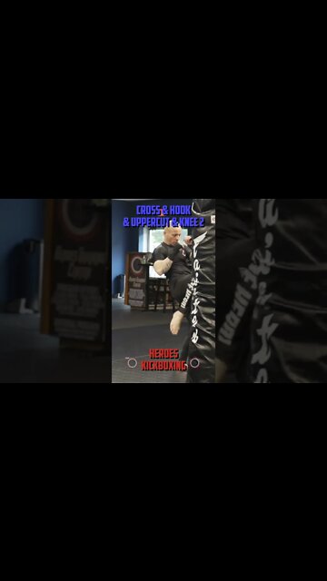 Heroes Training Center | Kickboxing "How To Double Up" Cross & Hook & Uppercut & Knee 2 | #Shorts
