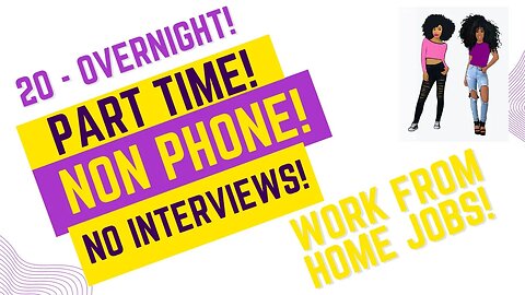 20 Overnight Part Time Non Phone No Interview Work From Home Jobs & Side Hustles #wfh #wfhjobs